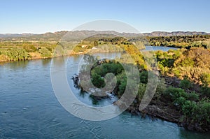 View of the Ebro River from the Miravet Castle, Spain photo