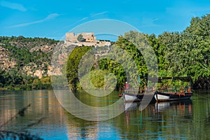 View of the Ebro River and Miravet Castle, Tarragona, Catalonia, Spain