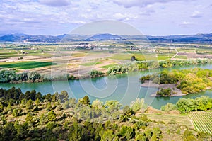 View of the Ebro River near Tivissa, Spain