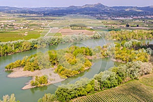 View of the Ebro River near Tivissa, Spain photo