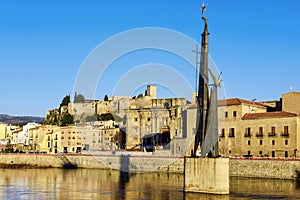 View of Ebro River and Tortosa, in Spain photo