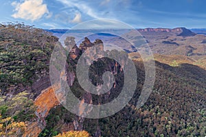 View of Echo Point Blue Mountains three sisters Katoomba Sydney NSW Australia photo