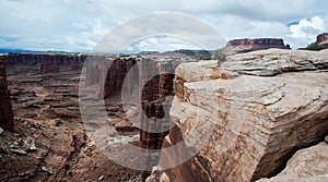 View from edge of the White Rim into the canyon