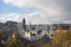 View of Edinburgh cityscape from Calton Hill