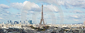 View on Eiffel Tower and panorama of Paris