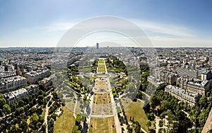 View from Eiffel tower to champ de mars