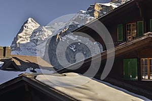 View of Eiger north wall ( Die Eiger-Nordwand) from MÃ¼rren