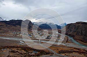 View of El Chalten near Fitz Roy, Argentina photo