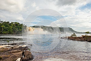 View of El Hacha waterfall. Canaima National Park