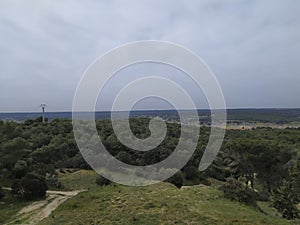 View from the El Pardo forest of the city of Madrid, in Spain. photo