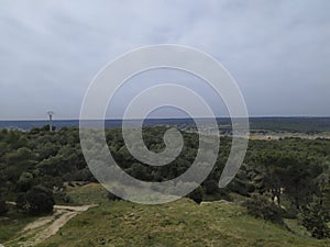 View from the El Pardo forest of the city of Madrid, in Spain. photo