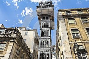 View on the Elevador in center of Lisbon, Portugal