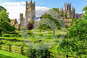 View of Ely Cathedral in Cambridgeshire, England