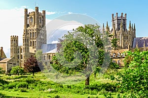 View of Ely Cathedral in Cambridgeshire, England