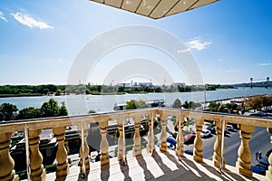 View of embankment of don river from the balcony