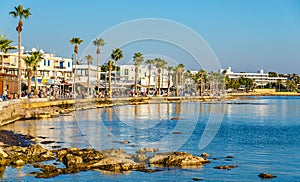 View of embankment at Paphos Harbour