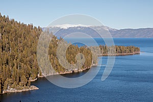 View of Emerald bay in winter season.Lake Tahoe