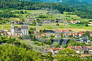 View of Emmersdorf an der Donau from Melk Abbey, Austria