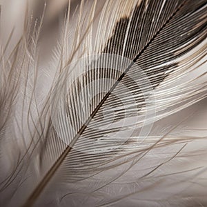 View emphasizes the natural beauty and complexity of feather