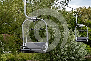 View of empty cable car in nature