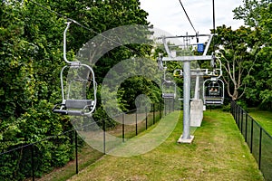 View of empty cable car in nature