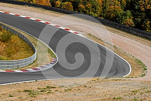 View on empty race track circuit