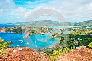 View of English Harbor from Shirley Heights, Antigua photo