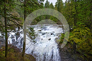 View of the Englishman River Falls in Vancouver Island, BC Canad