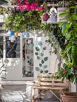 View at the entrance of ceramica store in Grottaglie photo