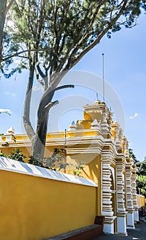 View of Entrance gate of the Chapel El Calvario. Antigua. Guatemala