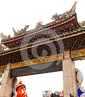 View entrance in Longshan Temple in Taiwan