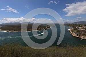 View of the entrance to the Bay of Santiago de Cuba, Cuba