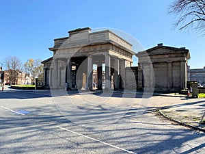 A view of the entrance to Chester Castle