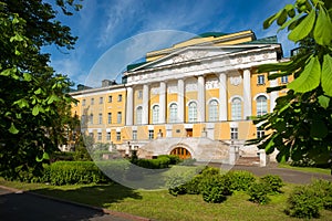 View of entrance to the Institute of Asian and African studies IAAS of Moscow state University