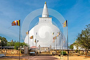 View at the Entrance to Mirisawetiya Stupa in Anuradhapura town of Sri Lanka