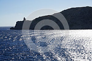 View of the entrance to the port of Ios