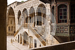 View on entrence of Emir Bachir Chahabi Palace Beit ed-Dine in mount Lebanon Middle east, Lebanon