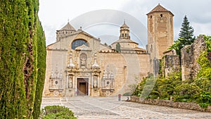 View on entry gate of monastery of Poblet in Spain during daytime