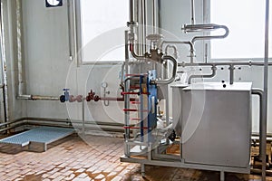 View on the equipment on the milk factory.
