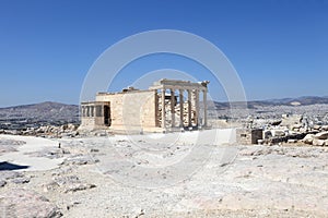 View of Erechtheum greek temple