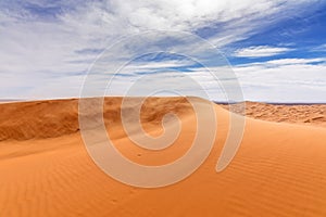 View of Erg Chebbi Dunes in Morroco- Sahara Desert