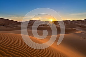 View of Erg Chebbi Dunes - Sahara Desert photo