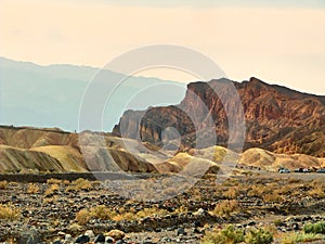 View of the erosional landscape in Zabriskie Point - Death Valley, California