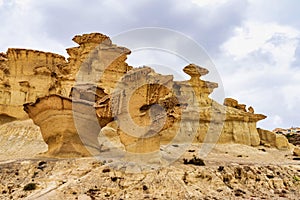 View of the Erosions of Bolnuevo, Las Gredas, Mazarron. Murcia, Spain