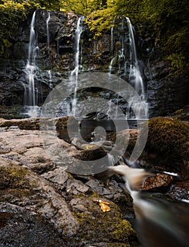 View of the Ess-Na-Crub Waterfall in the Glenariff Nature Reserve