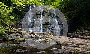 View of the Ess-Na-Crub Waterfall in the Glenariff Nature Reserve