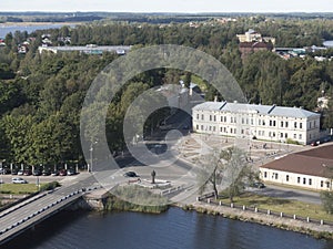 A view of the estuary of Vuoksi and the Gulf of Finland in the lookout tower in Vyborg