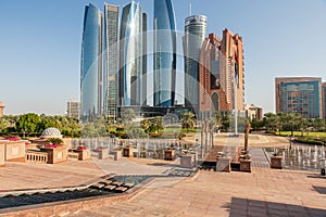 View of Etihad Towers in Abu Dhabi