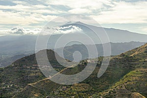 View of the Etna volcano