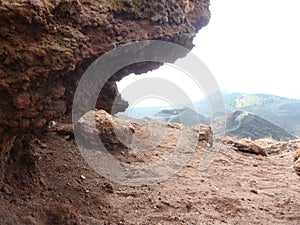 View from the Etna volcano on a sunny day